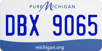 MI license plate DBX9065