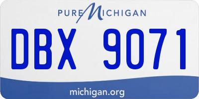 MI license plate DBX9071
