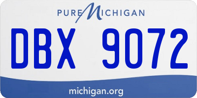 MI license plate DBX9072