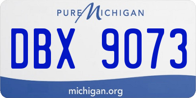 MI license plate DBX9073