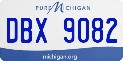 MI license plate DBX9082