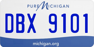 MI license plate DBX9101