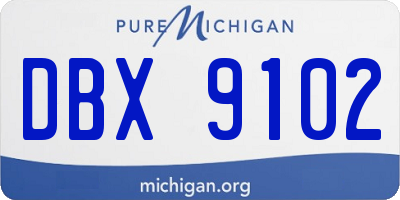 MI license plate DBX9102