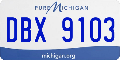 MI license plate DBX9103