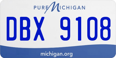 MI license plate DBX9108