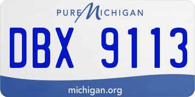 MI license plate DBX9113