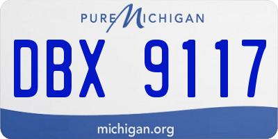 MI license plate DBX9117