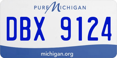 MI license plate DBX9124