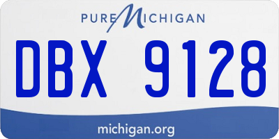MI license plate DBX9128