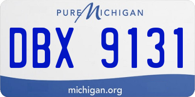 MI license plate DBX9131