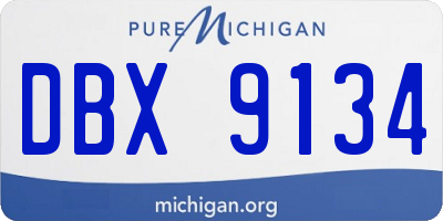 MI license plate DBX9134