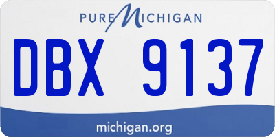 MI license plate DBX9137