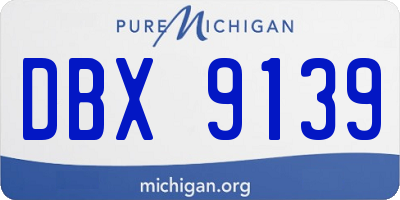 MI license plate DBX9139