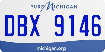 MI license plate DBX9146