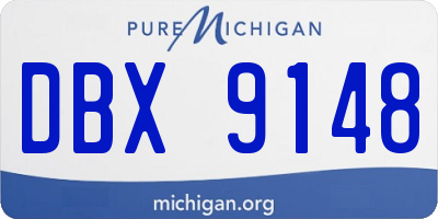 MI license plate DBX9148