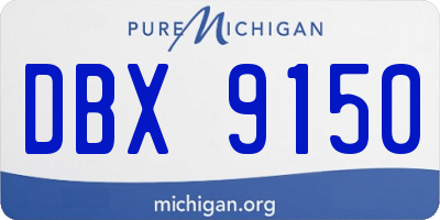 MI license plate DBX9150