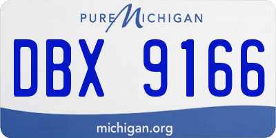MI license plate DBX9166