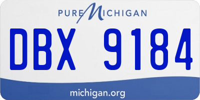 MI license plate DBX9184