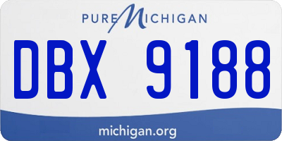 MI license plate DBX9188