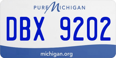 MI license plate DBX9202