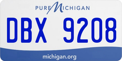 MI license plate DBX9208