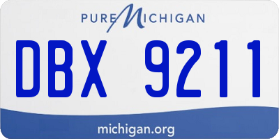 MI license plate DBX9211