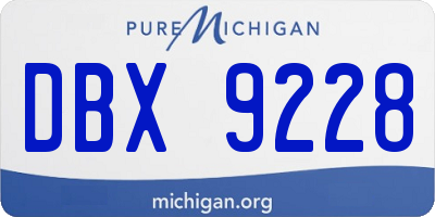 MI license plate DBX9228