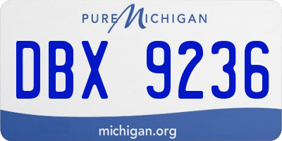 MI license plate DBX9236