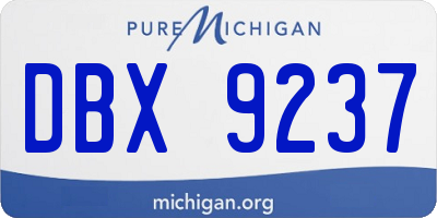 MI license plate DBX9237