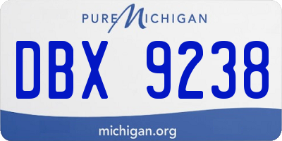 MI license plate DBX9238