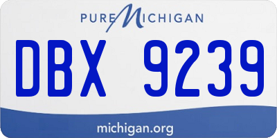 MI license plate DBX9239
