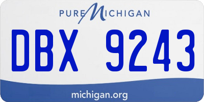 MI license plate DBX9243