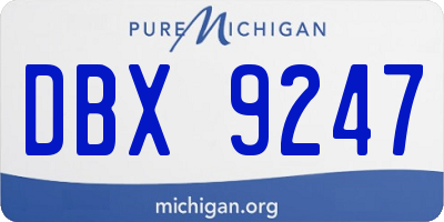 MI license plate DBX9247