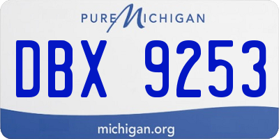 MI license plate DBX9253