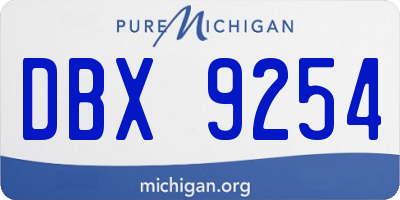 MI license plate DBX9254
