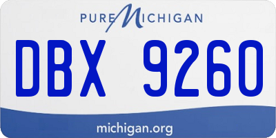 MI license plate DBX9260