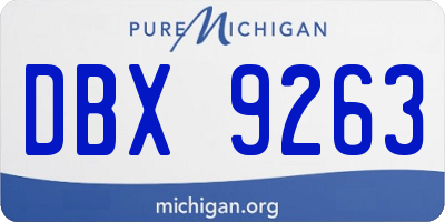 MI license plate DBX9263