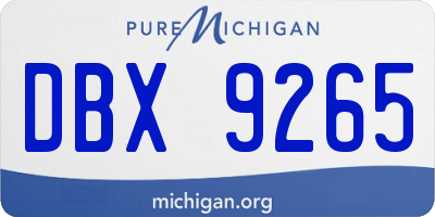 MI license plate DBX9265