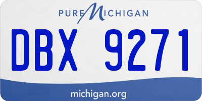 MI license plate DBX9271