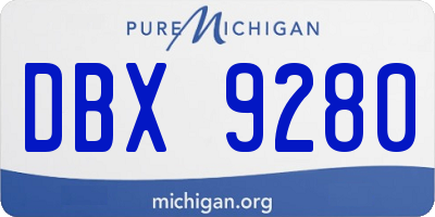 MI license plate DBX9280