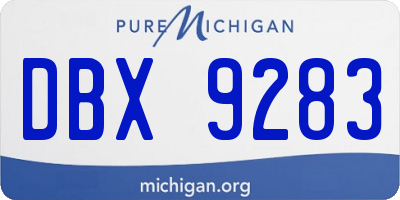 MI license plate DBX9283