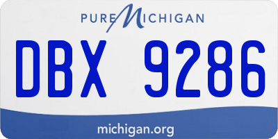 MI license plate DBX9286