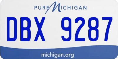 MI license plate DBX9287