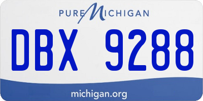 MI license plate DBX9288