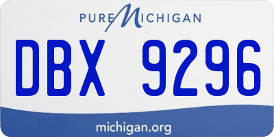 MI license plate DBX9296
