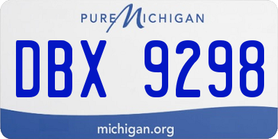 MI license plate DBX9298