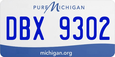 MI license plate DBX9302