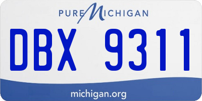 MI license plate DBX9311