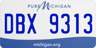 MI license plate DBX9313