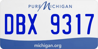MI license plate DBX9317